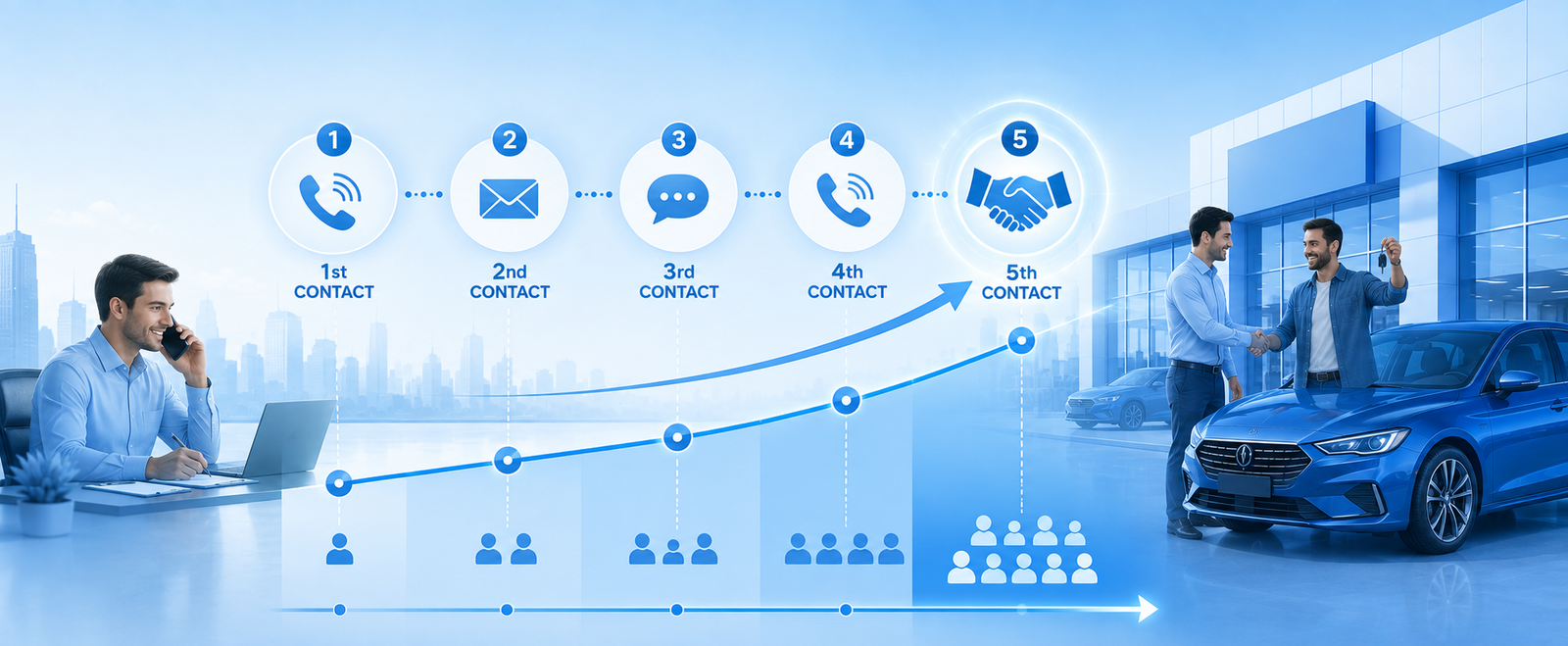 The Art of Follow-Up: Why Most Car Sales Happen After the 5th Contact